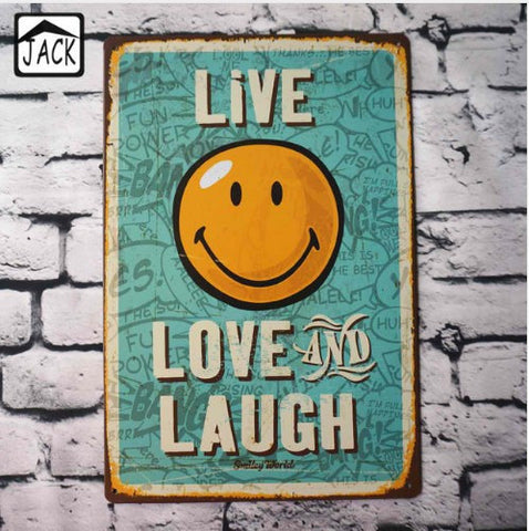 Live Love Laugh Vintage Metal Tin Sign