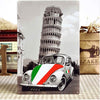 Italy Pisa Car Retro Vintage Metal Tin Sign